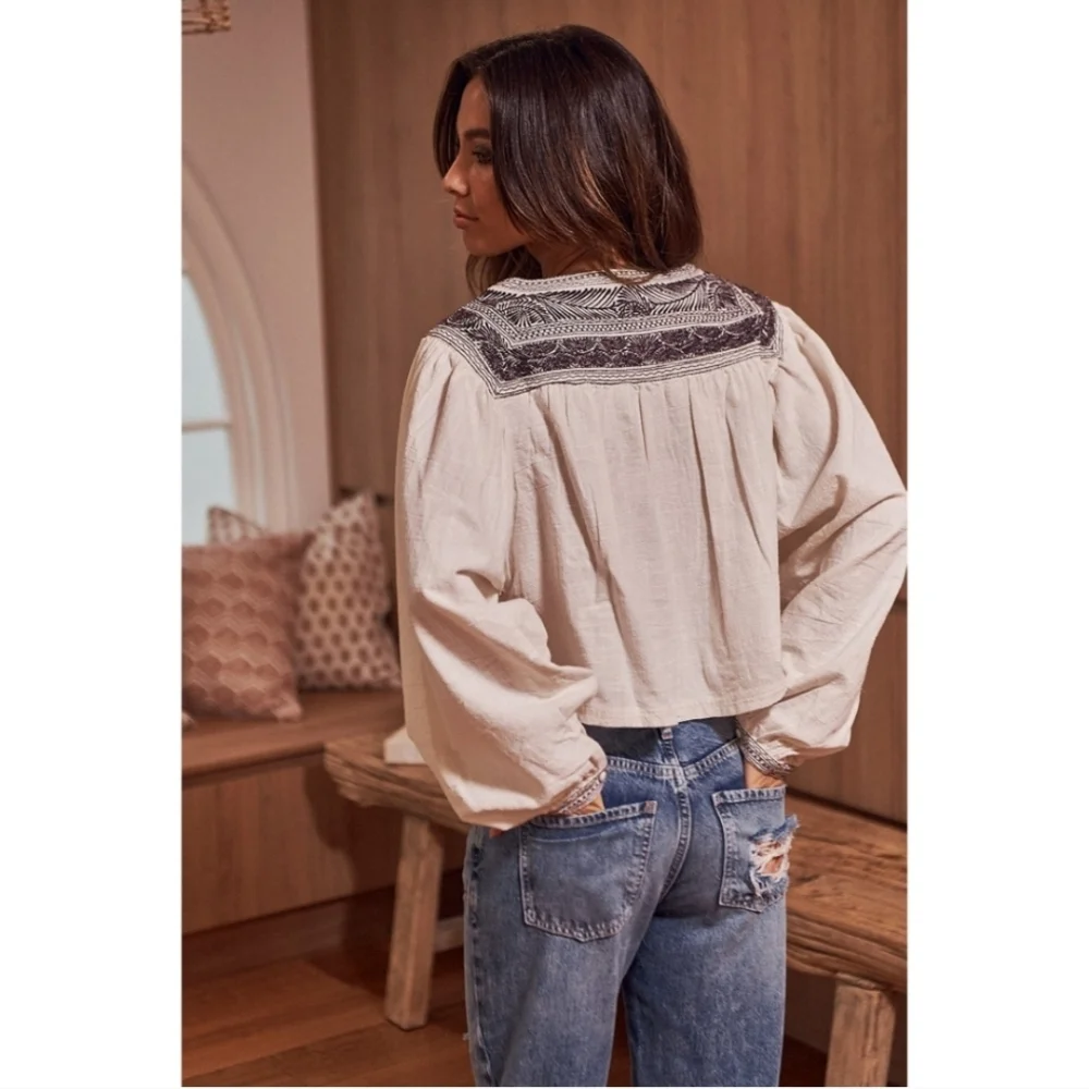 Free People Iggy Embroidered Crop Top Size S - Picture 4 of 15